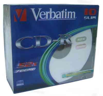 Verbatim Cd-r 700mb80min Slim 10unidades  Lpi